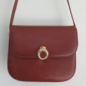 Vintage Ashreil Pebbled Leather Medium Size,  Shoulder Bag Purse Cognac Color